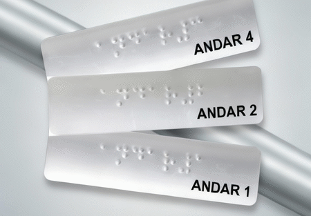 Braile para corrimão.