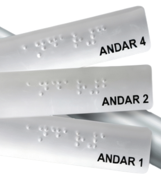 Braile para corrimão.