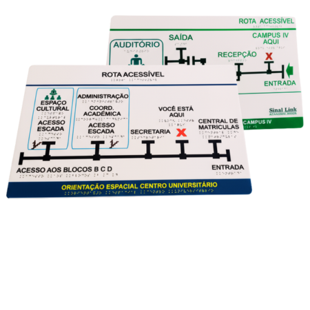 2 mapas táteis no fundo branco
