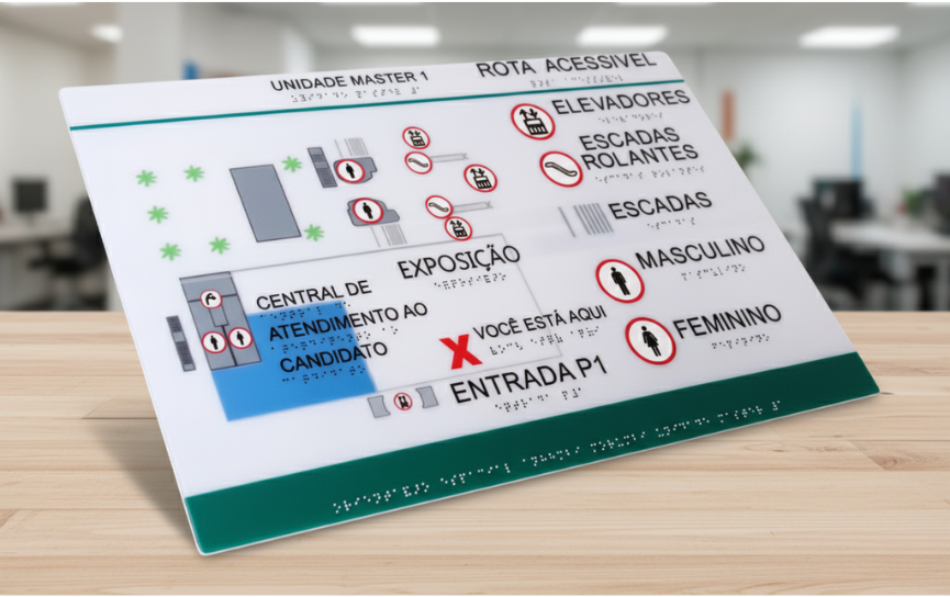Mapa tátil da Sinal Link Acessibilidade